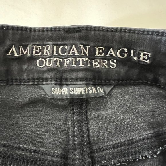 AMERICAN EAGLE Charcoal Black High Waist Super Stretch Shorts Size 2 - Picture 10 of 11